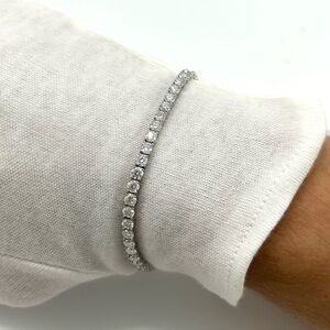 925 Silver, 14.40CTW Moissanite Tennis Bracelet